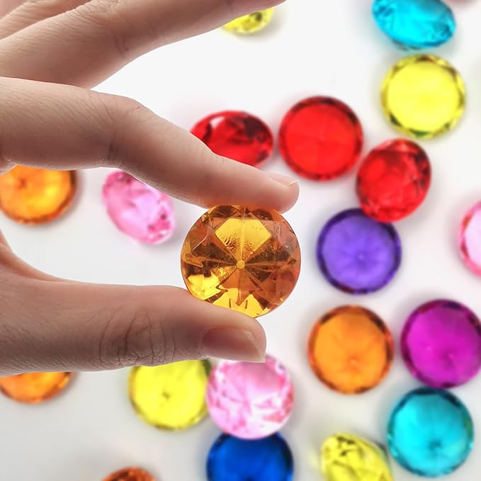 100Pcs Clear Acrylic Diamonds 25mm Wedding Table Scatters Gemstones Confetti - Image 3