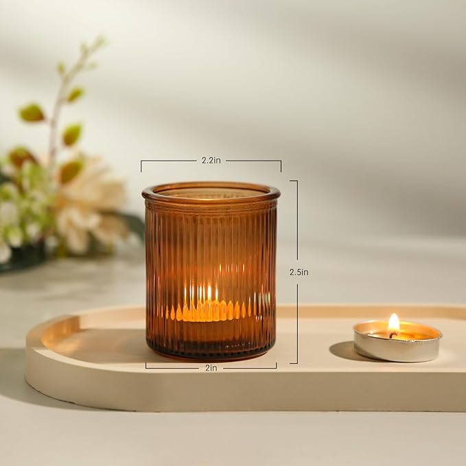 36pcs Amber Votive Candle Holders - Image 3