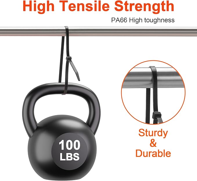 14 Inch Anti Withdrawal Zip Ties 100 LBS Tensile Strength Heavy Duty Cable Wire - Image 5