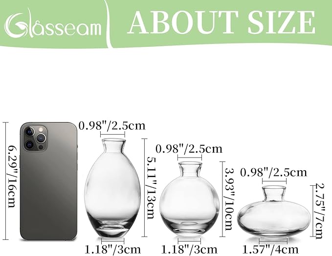 Glasseam Clear Glass Bud Vase - Image 3