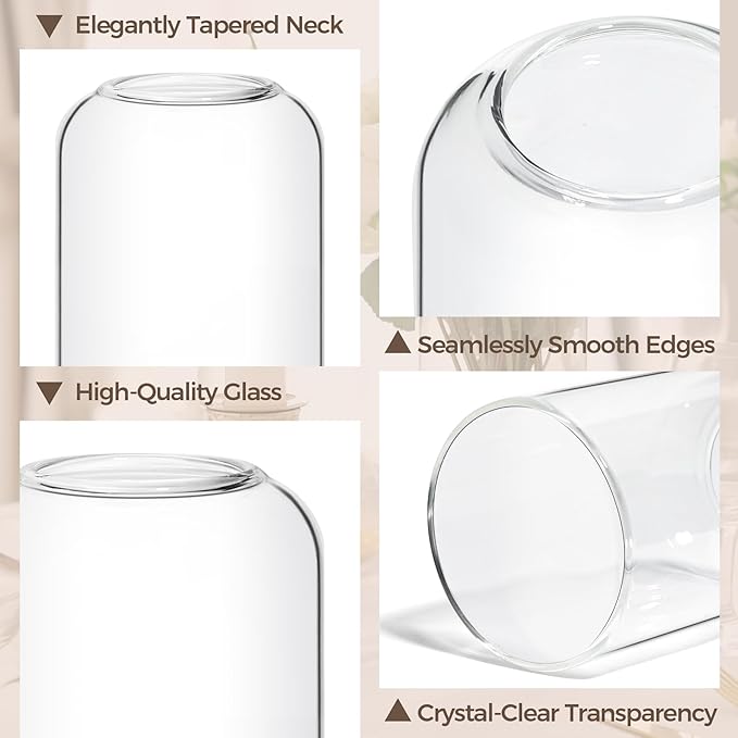 ComSaf Small Flower Vase Set of 12, Glass Bud Vases in Bulk, Decor Centerpiece - Image 6