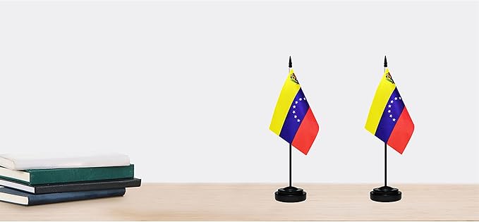Venezuela Venezuelans Deluxe Desk Flag Set, Small Mini Miniature Venezuela - Image 6