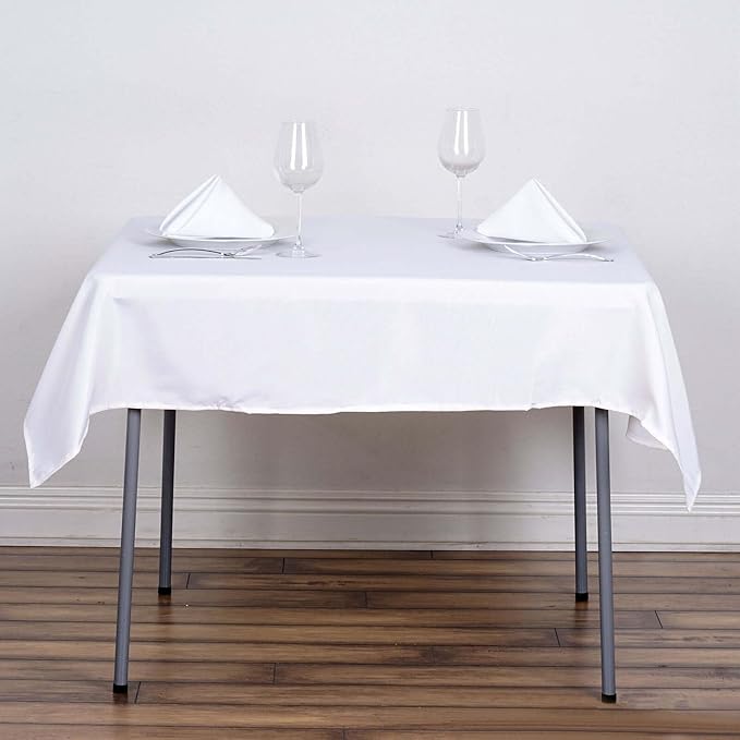 Efavormart 54x54 White Wholesale Linens Seamless Polyester Square Linen by efavormart