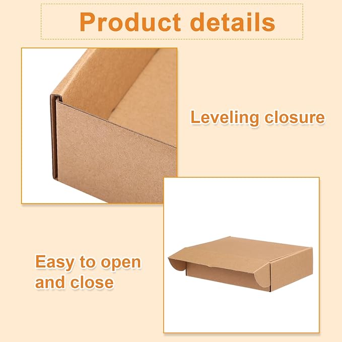 Qilery 200 Pcs Shipping Boxes Cardboard Gift Corrugated Cardboard Brown Boxes - Image 3