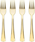 Prestee Set of 300 Gold Plastic Forks Disposable by Prestee