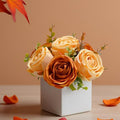 LADADA Artificial Roses in White Ceramic Vase, Faux Floral Arrangement by LADADA