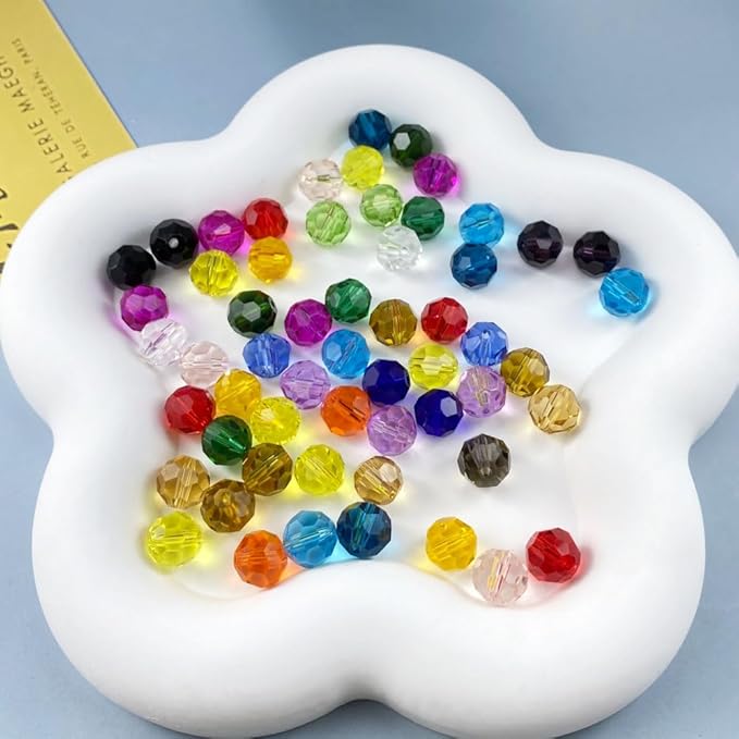 400 PCS 4mm Crystal Glass Beads Round Multiple Faceted Loose Spacer Glass Beads - Image 5