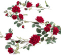 Veryhome Rose Vine Artificial Flower Garland Fake Hanging Rose Ivy Plants 6ft by Veryhome