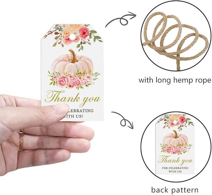 50 Pink Pumpkin Gift Tags - Image 6