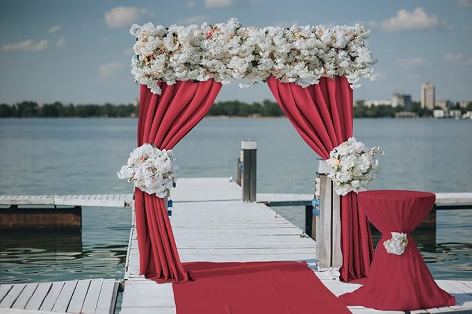 Joydeco Christmas Red Backdrop Curtain - Image 6
