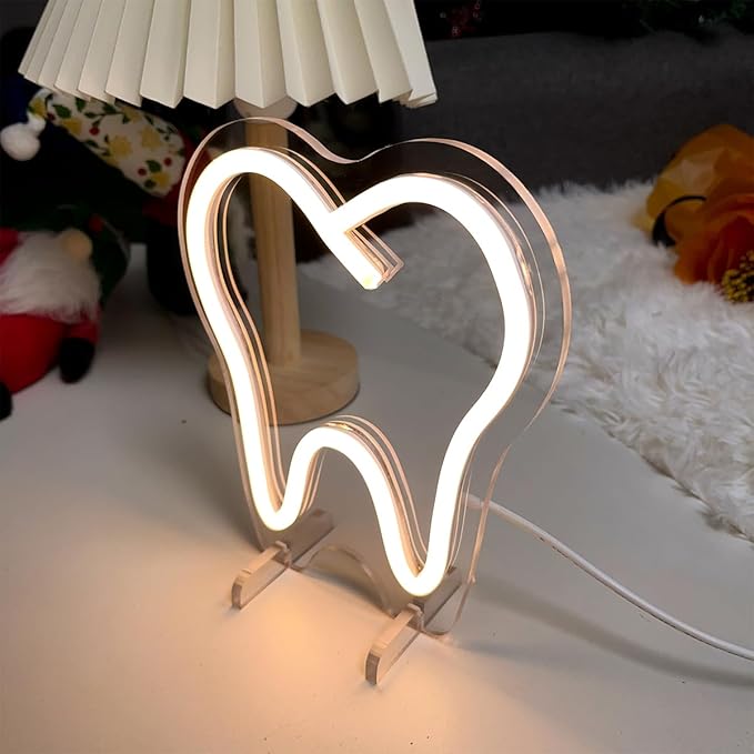 Teeth Table Number Neon Sign Desk Lamp Night Light Wedding Letter LED Neon Sign - Image 2