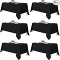 Fitable Black Tablecloths for Rectangle Tables, 6 Pack by Fitable