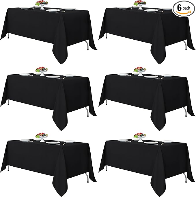 Fitable Black Rectangle Tablecloths by Fitable