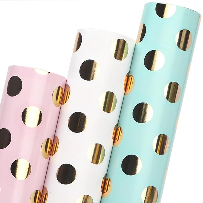 Ribbli Birthday Wrapping Paper Polka Dots Gift Wrap by Ribbli