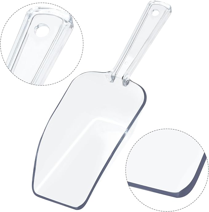 4Pcs Clear Plastic Ice Scoop for Freezer, Mini Candy Popcorn Scoops for Buffet - Image 3