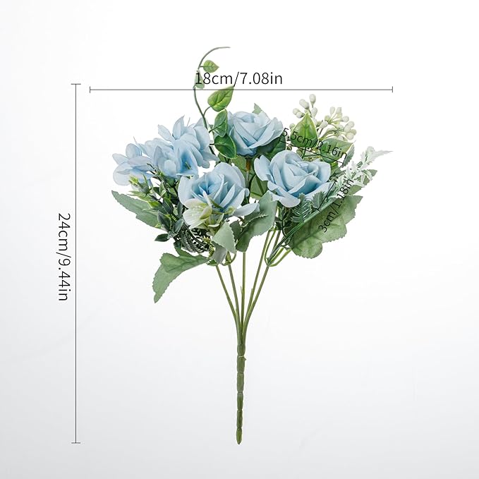 Artificial Flower 5 Branches Artificial Silk Fake Flowers Bouquet Small Roses - Image 2