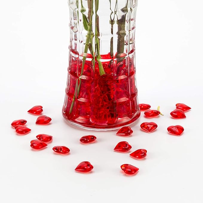 Red Acrylic Heart Translucent Hearts Shaped Crystals Gems - Image 4