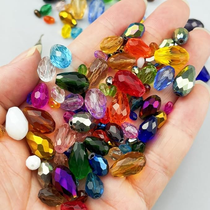 50pcs 10x15mm Teardrop Crystal Glass Beads - Image 3