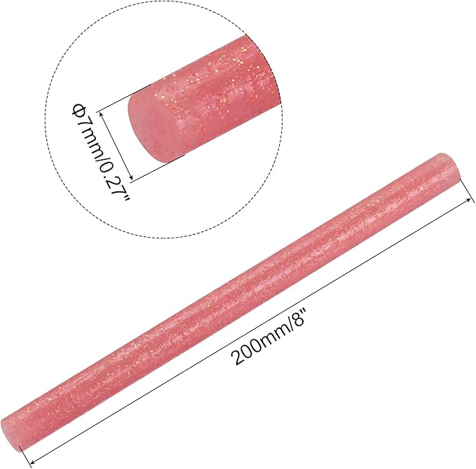 uxcell 20pcs Hot Glue Sticks for Glue Gun 7mm/0.27-inch x 8-inch Mini Hot Melt - Image 2