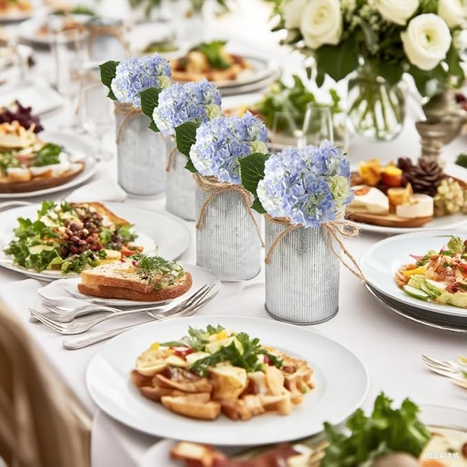 6" High Vase Centerpiece for Table, Rustic Farmhouse Mason Jars - Image 4