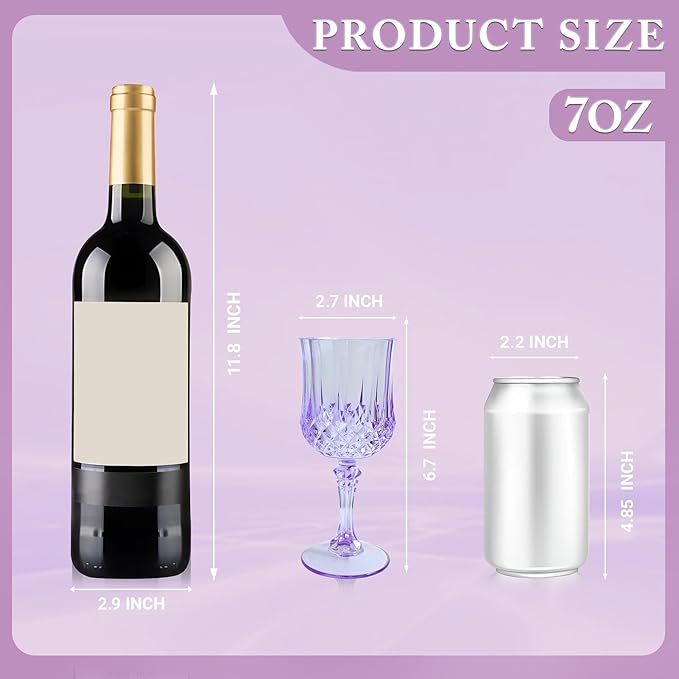 Plastic Wine Glasses，Plastic Goblets Vintage Style Cordial Drinking Glasses - Image 3