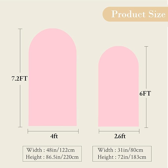 7.2FT 6FT Arch Backdrop Cover for Wedding, Birthday Party Decor, Chiara - Image 6