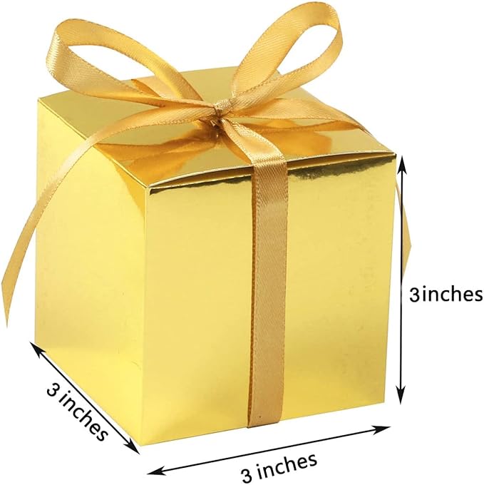 COTOPHER 25pcs Wedding Favor Boxes, Paper Gift Boxes 3x3x3 Inches Small Gift - Image 6
