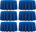 Round Tablecloth 6 Pack 90 Inch Royal Blue Tablecloths Washable Decorative by AOCOZHomeLifeMuseum