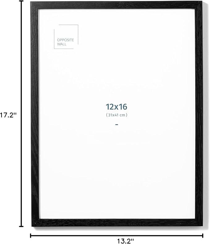 Opposite Wall - 12x16 in - Black Solid Oak Wood Picture Frame - Lightweight - Image 7