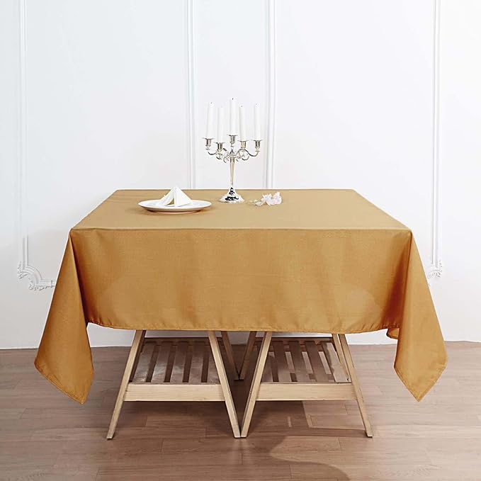 Efavormart 70" Square Linens Gold Wholesale Linens Polyester Square Linen by efavormart