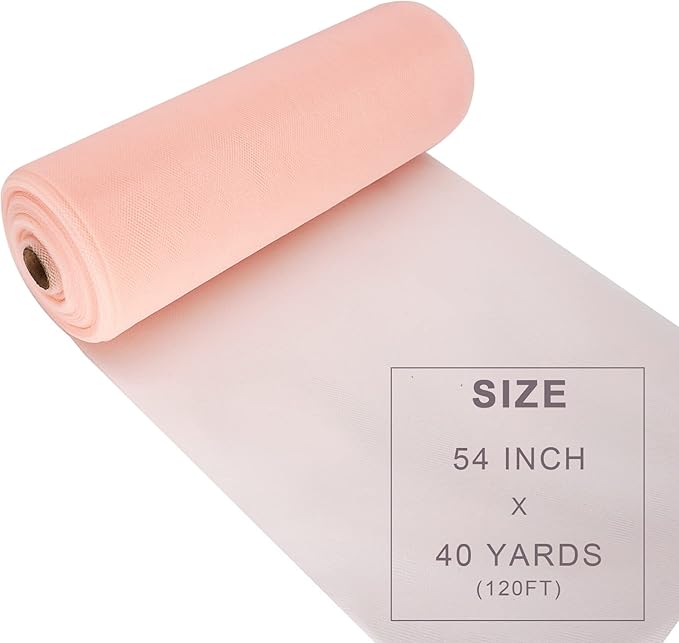 Blush Tulle Fabric Roll Spool Bolt Large Tulle Wedding Party Decoration - Image 3