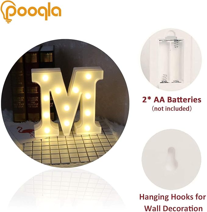 Pooqla LED Marquee Letter Lights Sign, Light Up Alphabet Letter - Image 2