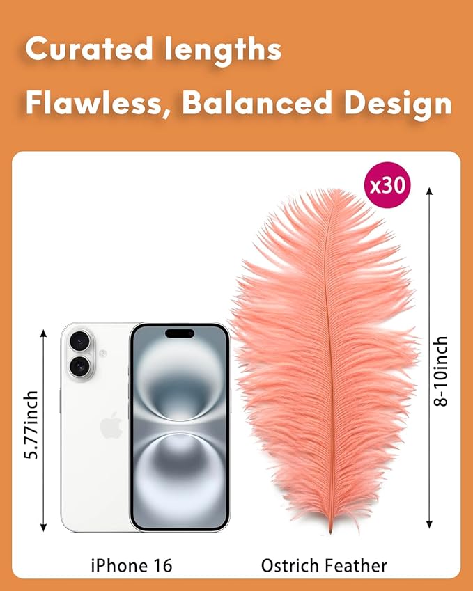NEWONG 30pcs Rouge Pink Ostrich Feathers Natural Bulk 8-10in（20-25cm） Vase - Image 2