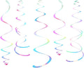 Iridescent White Party Hanging Swirl Decorations Shimmer Transparent White by WEVEN
