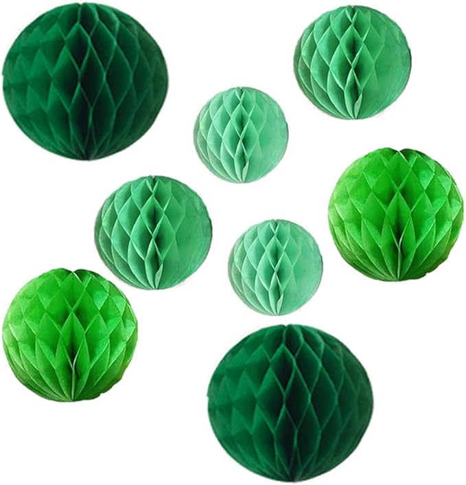 8pc Honeycomb Balls Party Decorations 6''8''10''12'' Tissue Paper Pom Poms by Yangeey