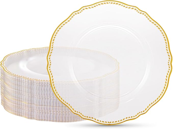 Hioasis 60pcs Clear Plastic Plates by Hioasis
