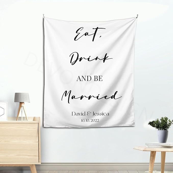 Eat, Drink and Be Married Backdrop, Custom Tapestry - Image 5