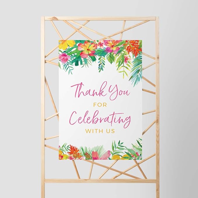 Andaz Press Extra Large Wedding Easel Board Party Sign, 12x18-inch, Tropical - Image 3