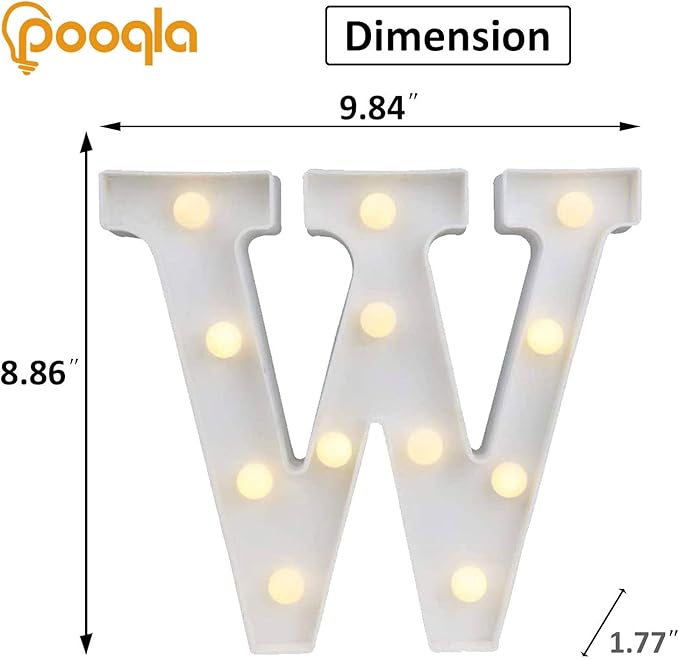 Pooqla LED Marquee Letter Lights Sign, Light Up Alphabet Letter - Image 3