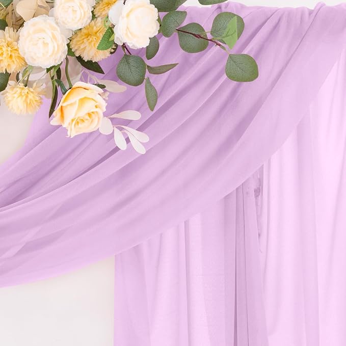 Lilac 2 Panels Wedding Arch Draping Fabric 29" x 20Ft Sheer Drapes Outdoor - Image 5