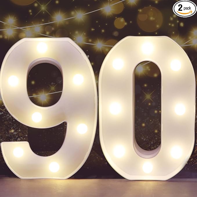 Pooqla Decorative LED Light Up Number Letters, Battery Operated by Pooqla