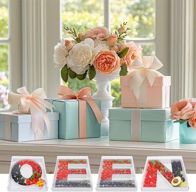 12" Fillable Cardboard Letter Charcuterie Gift Cupcake Box - Image 4