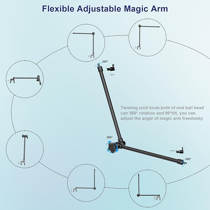 Microphone Stand Holder, 21.5" Long Flexible Adjustable Magic Arm Super Crab - Image 6