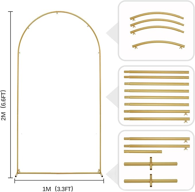 Vincidern 6.6 FT Wedding Arch Backdrop Stand - Image 4