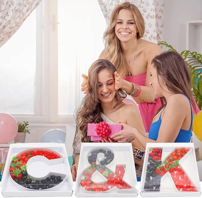 12" Fillable Cardboard Letter Charcuterie Gift Cupcake Box - Image 4