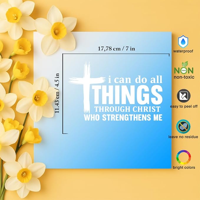 I Can Do All Things Through Christ Vinyl Decal 7x4.5in – Bible Verse Sticker - Image 2