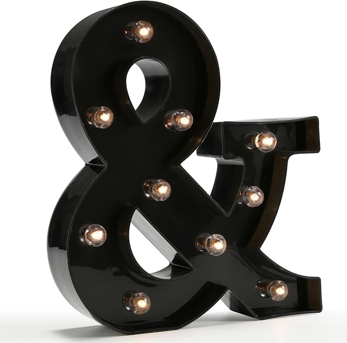 Light Up Black Alphabet Marquee Letters Sign LED Marquee Number Lights Sign by OYCBUZO
