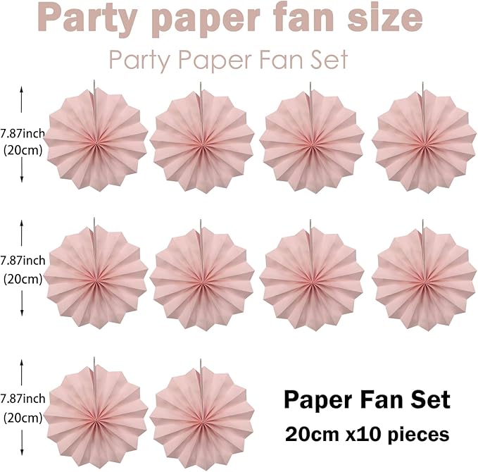 Pink Birthday Decorations, DIY Pink Paper Fans Hanging Decoration, Party - Image 2