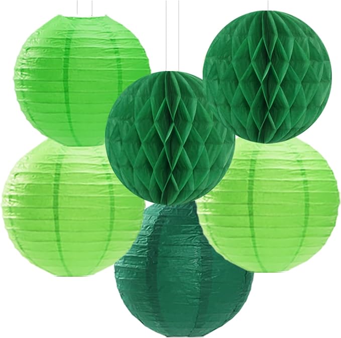Green Party Decorations Streamers Lanterns - Image 3