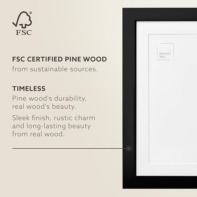 Opposite Wall - 50x70 cm - Black Solid Wood Picture Frame - Lightweight - Image 3